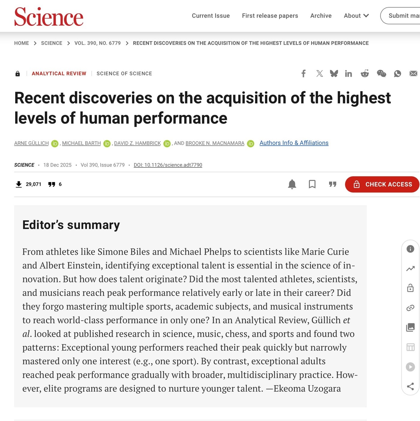 “조기 교육이 전부는 아니다”… 사이언스, 세계 최고 수준 성취의 비밀 규명
